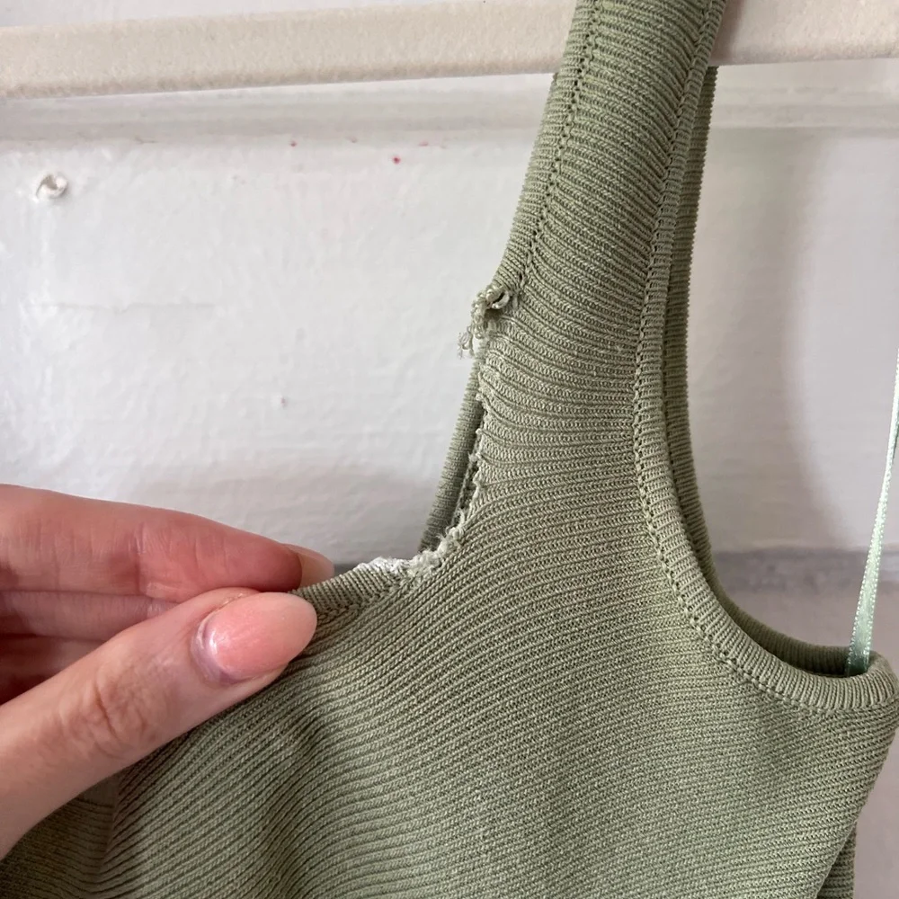 $295 STAUD Green and White Ombre Midi Dress size small - Picture 7 of 8